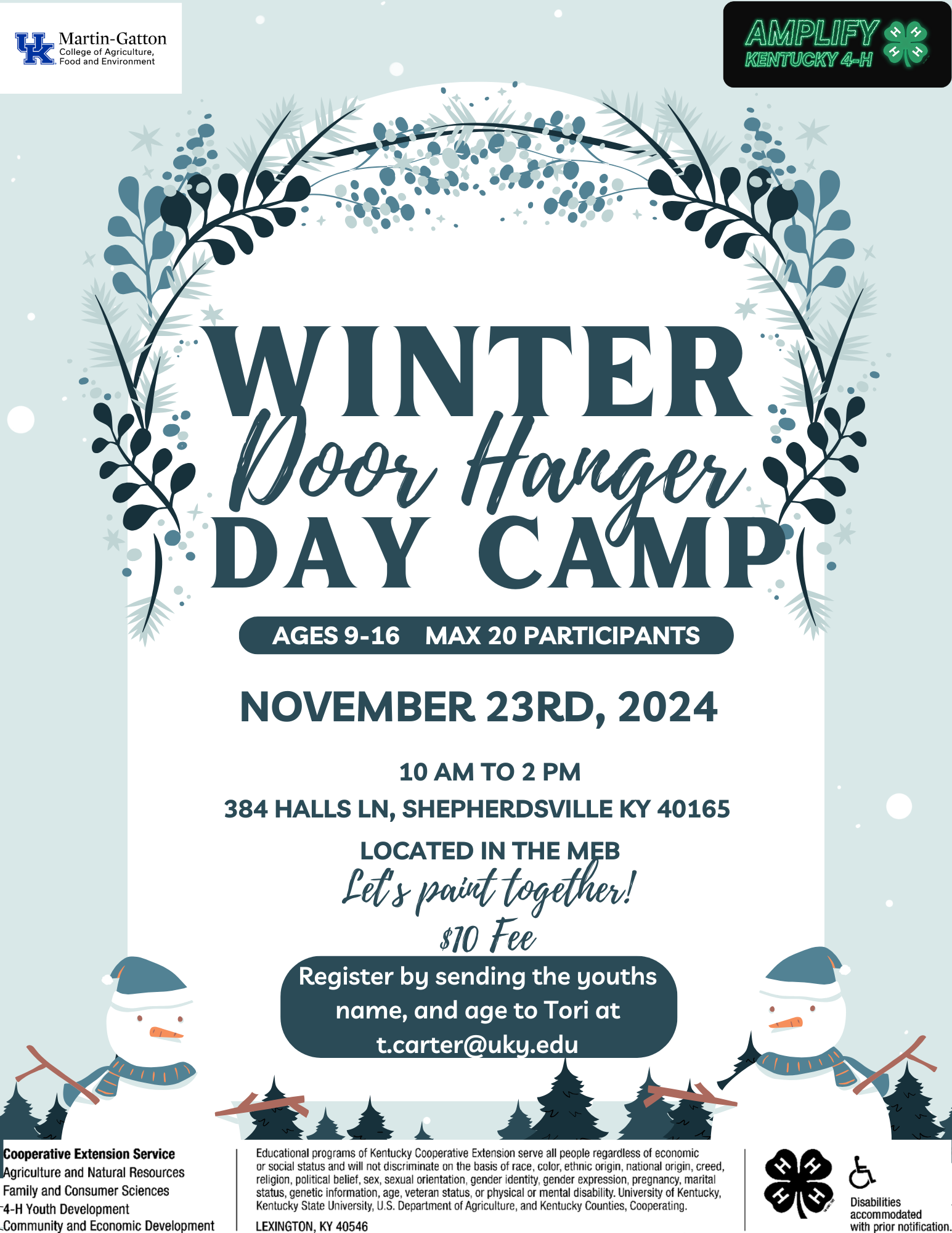 Winter door hanger flyer