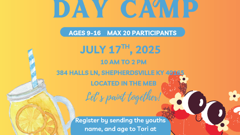 Summer door hanger day camp flyer